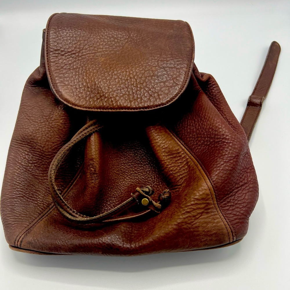 Brown, medium size, Spanish leather backpack